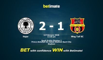 Hajer vs Weg Taif SC Prediction, Odds & Betting Tips 02/12/2026