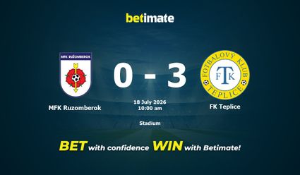 MFK Ruzomberok vs FK Teplice Prediction, Odds & Betting Tips 07/18/2026
