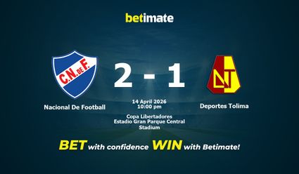 Nacional De Football vs Deportes Tolima Prediction, Odds & Betting Tips 04/14/2026