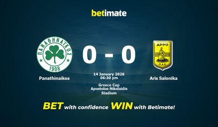 Panathinaikos vs Aris Salonika Prediction, Odds & Betting Tips 01/14/2026