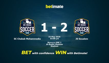 SC Chabab Mohammedia vs JS Soualem Prediction, Odds & Betting Tips 05/23/2026