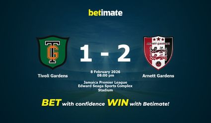 Tivoli Gardens vs Arnett Gardens Prediction, Odds & Betting Tips 02/08/2026