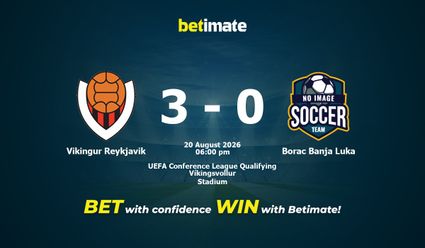 Vikingur Reykjavik vs Borac Banja Luka Prediction, Odds & Betting Tips 08/20/2026
