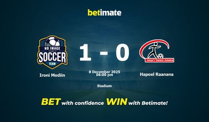Pronóstico, cuotas y consejos de apuestas para Ironi Modiin vs. Hapoel Raanana (12/08/2025)