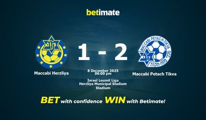 Pronóstico, cuotas y consejos de apuestas para el Maccabi Herzliya vs. Maccabi Petach Tikva (12/08/2025)