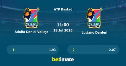 Adolfo Daniel Vallejo vs Luciano Darderi Prediction, Tennis Odds & Betting Tips 18/07/2026