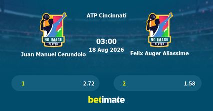 Juan Manuel Cerundolo vs Felix Auger Aliassime Prediction, Tennis Odds & Betting Tips 18/08/2026