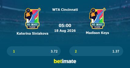 Katerina Siniakova vs Madison Keys Prediction, Tennis Odds & Betting Tips 18/08/2026