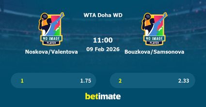 Noskova/Valentova vs Bouzkova/Samsonova Prediction, Tennis Odds & Betting Tips 09/02/2026