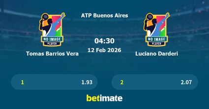Tomas Barrios Vera vs Luciano Darderi Prediction, Tennis Odds & Betting Tips 12/02/2026