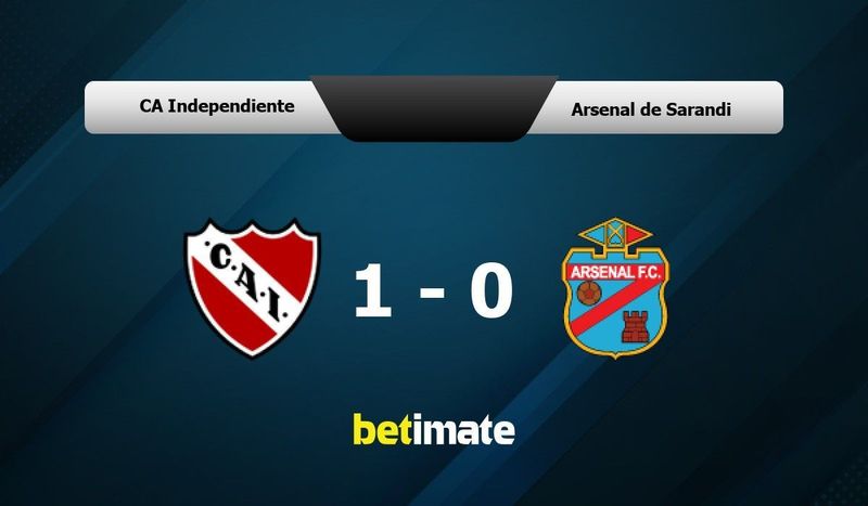 Independiente vs Arsenal de Sarandí live score, H2H and lineups