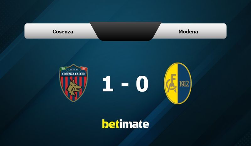 Modena vs Cosenza live score, H2H and lineups