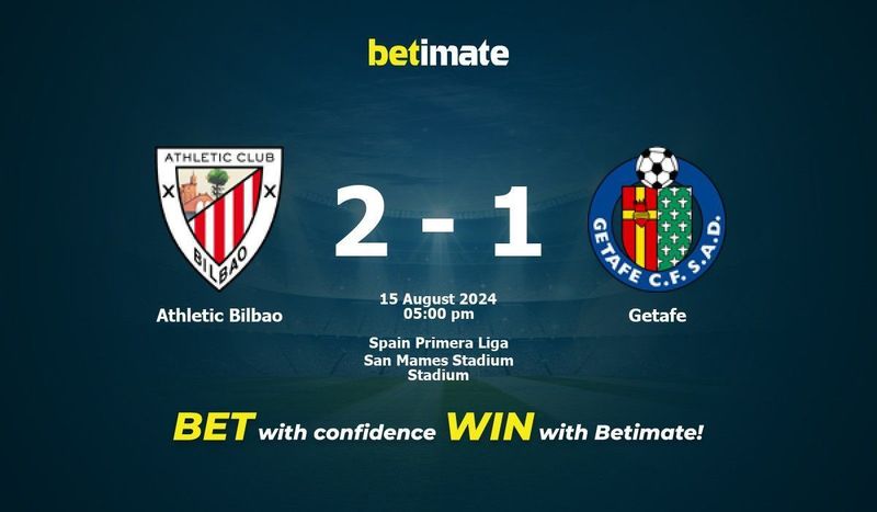 Athletic Bilbao vs Getafe Commentaires et résultats en direct, 15/08 ...
