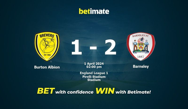 Burton Albion vs Barnsley Live Commentary Result 04 01 2024