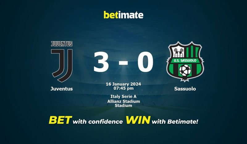 Juventus vs Sassuolo Livekommentar och resultat, 16/01/2024 (Italien