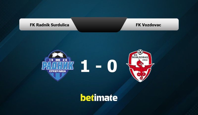 FK Radnik Surdulica vs Vozdovac - live score, predicted lineups and H2H  stats.