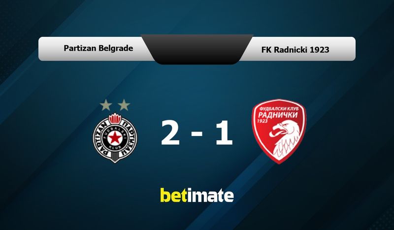Partizan Beograd vs Radnicki B pontuações & previsões
