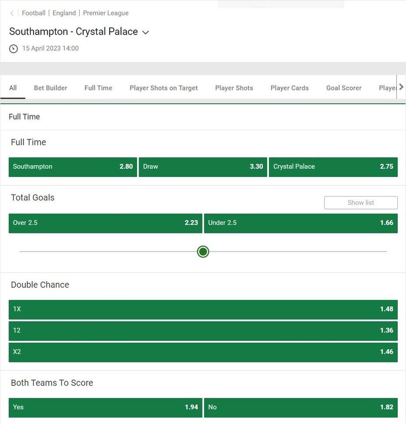 Soi kèo Southampton vs Crystal Palace